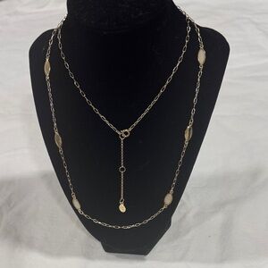Elegant Gold Chain Necklace with Cream Accents